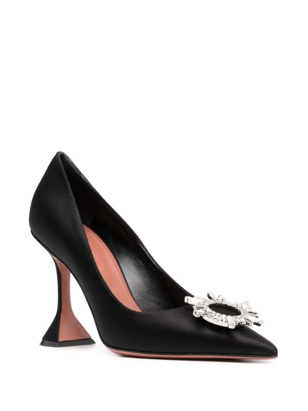 Browns Amina Muaddi Black Begum 95 Crystal Pumps | Browns Pumps