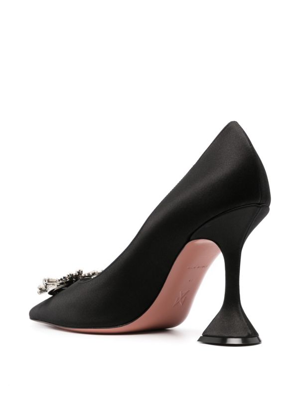 Browns Amina Muaddi Black Begum 95 Crystal Pumps | Browns Pumps