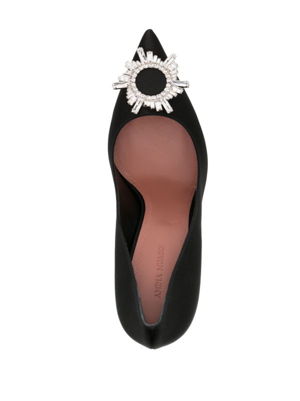 Browns Amina Muaddi Black Begum 95 Crystal Pumps | Browns Pumps