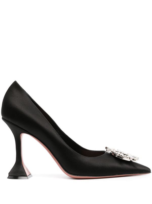 browns Amina Muaddi black Begum 95 crystal pumps | Browns Pumps