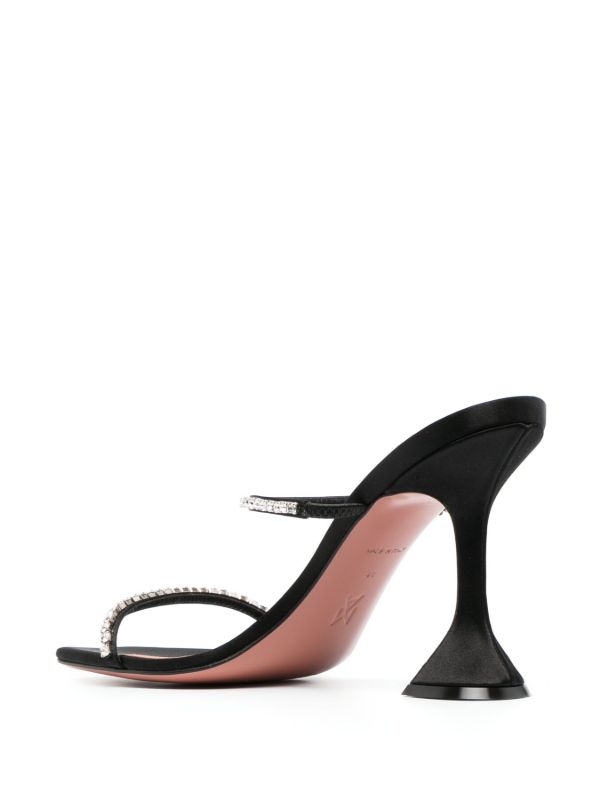 Browns Amina Muaddi Black Gilda 95 Crystal Sandals | Browns Sandals