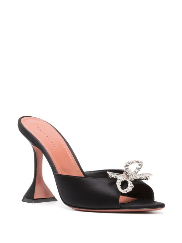 Browns Amina Muaddi Black Rosie 95 Crystal Mules | Browns Mules