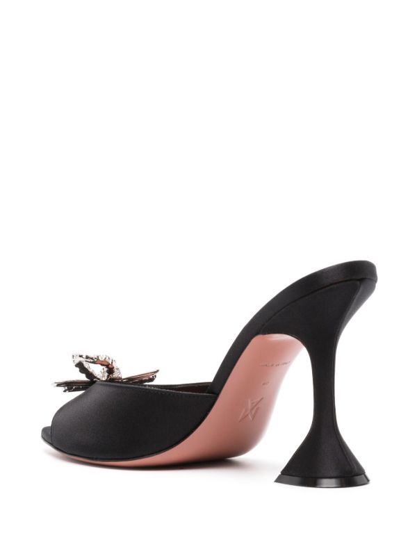 Browns Amina Muaddi Black Rosie 95 Crystal Mules | Browns Mules