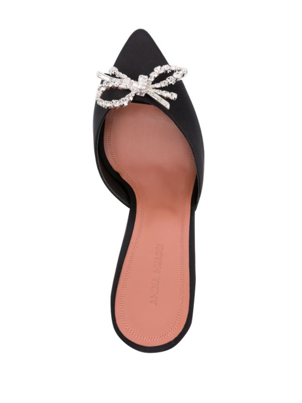 Browns Amina Muaddi Black Rosie 95 Crystal Mules | Browns Mules