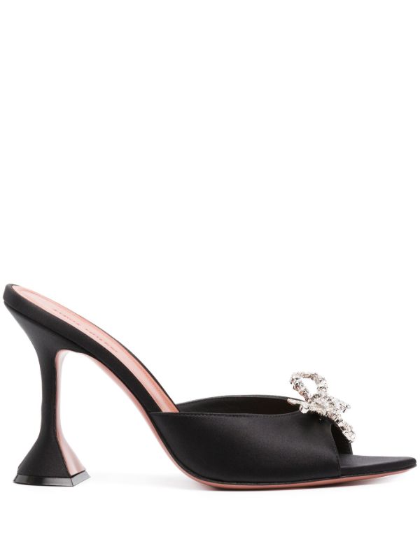 browns Amina Muaddi black Rosie 95 crystal mules | Browns Mules