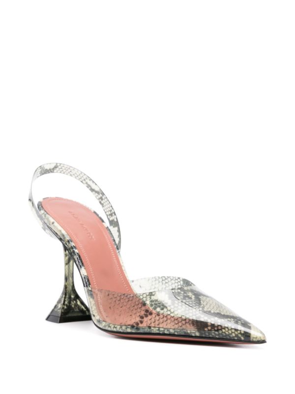 Browns Amina Muaddi Neutral Holli Slingback Pumps | Browns Pumps