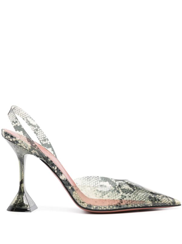 browns Amina Muaddi Neutral Holli Slingback Pumps | Browns Pumps