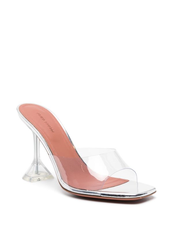 Browns Amina Muaddi Silver Lupita 95 Mules | Browns Mules