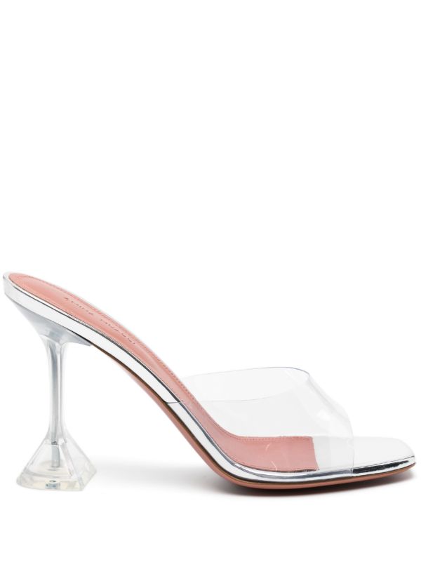 browns Amina Muaddi silver Lupita 95 mules | Browns Mules