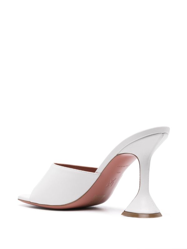 Browns Amina Muaddi White Lupita 95mm Leather Mules | Browns Mules