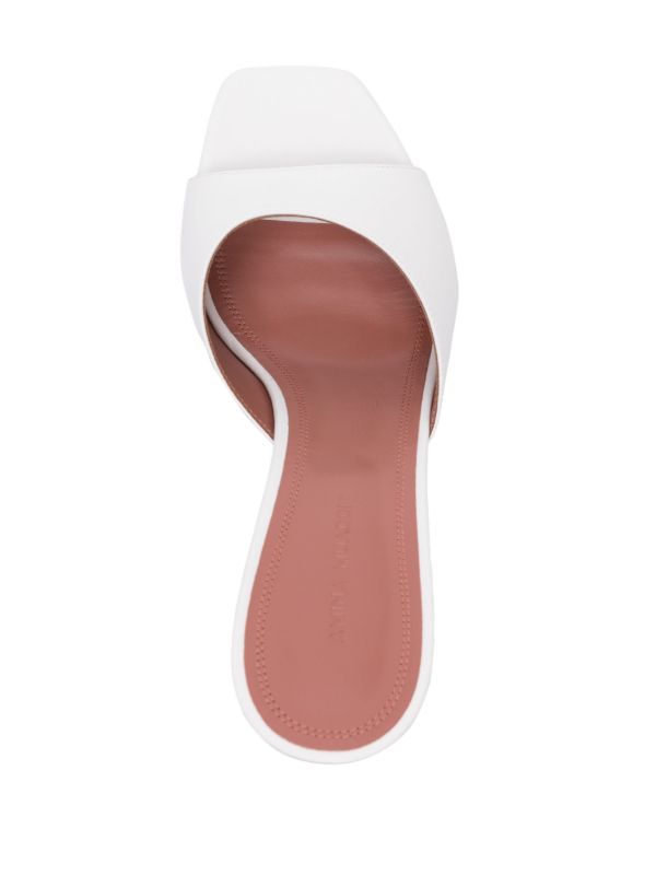 Browns Amina Muaddi White Lupita 95mm Leather Mules | Browns Mules
