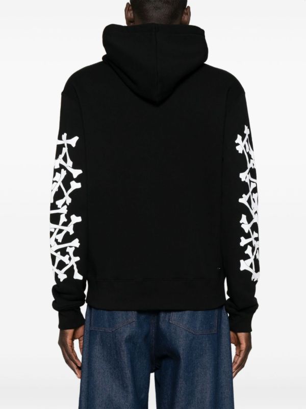 Browns AMIRI Black Bones Stacked Cotton Hoodie | Browns Hoodies