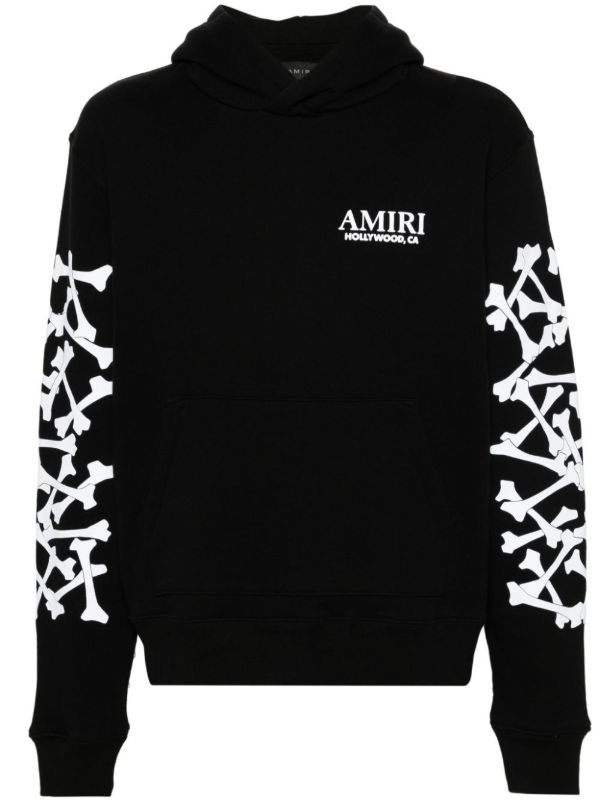 browns AMIRI Black Bones Stacked Cotton Hoodie | Browns Hoodies