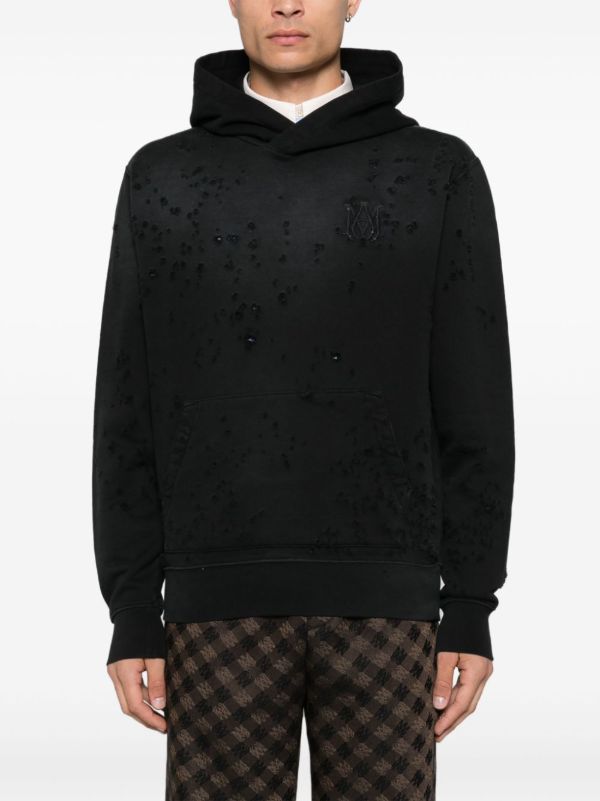 Browns AMIRI Black Distressed Hoodie | Browns Hoodies