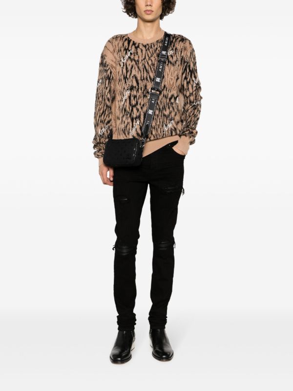 Browns AMIRI Black Distressed Skinny Cut Jeans | Browns Skinny Jeans
