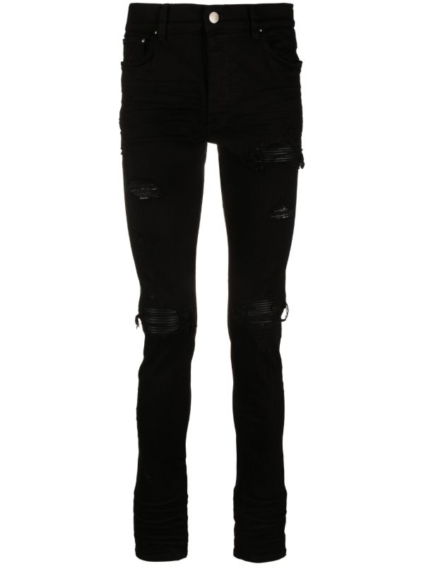 browns AMIRI Black Distressed Skinny Cut Jeans | Browns Skinny Jeans