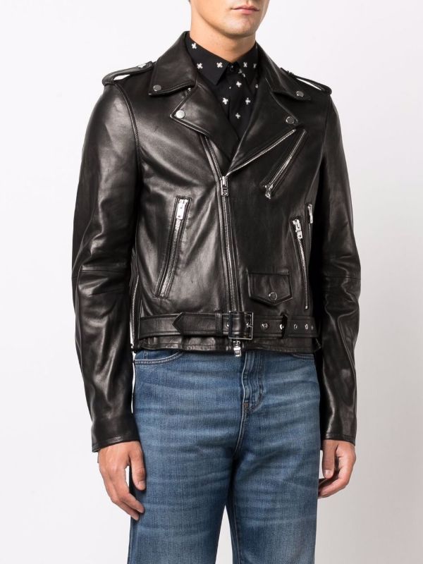 Browns AMIRI Black Leather Biker Jacket | Browns Biker Jackets