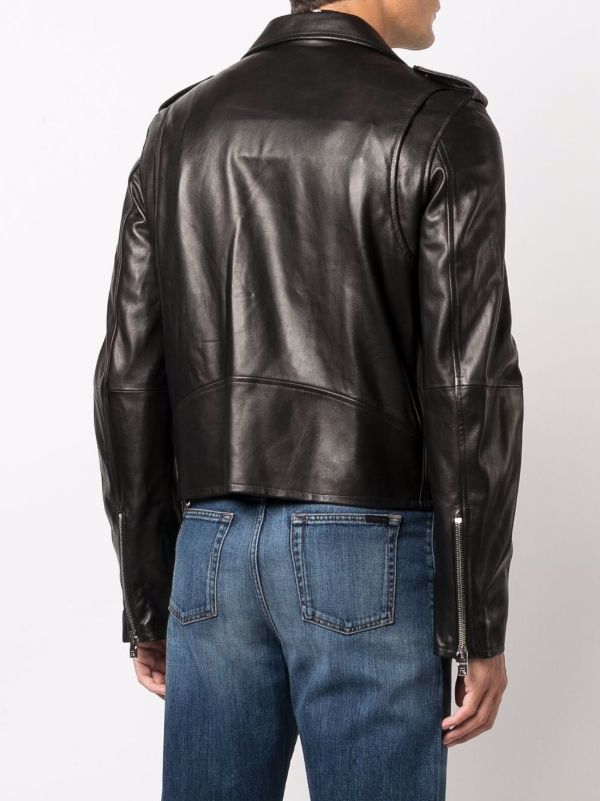 Browns AMIRI Black Leather Biker Jacket | Browns Biker Jackets