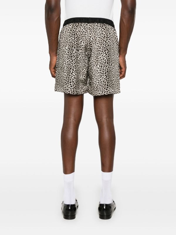 Browns AMIRI Black Leopard Print Shorts | Browns Deck Shorts