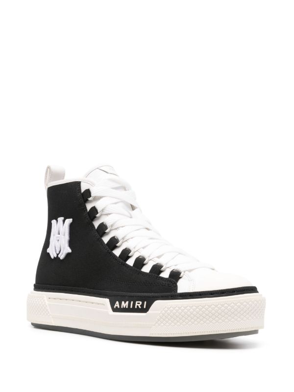 Browns AMIRI Black Logo Appliqué High Top Sneakers | Browns Hi-Tops