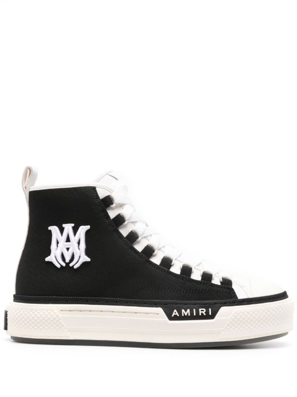 browns AMIRI Black Logo Appliqué High Top Sneakers | Browns Hi-Tops