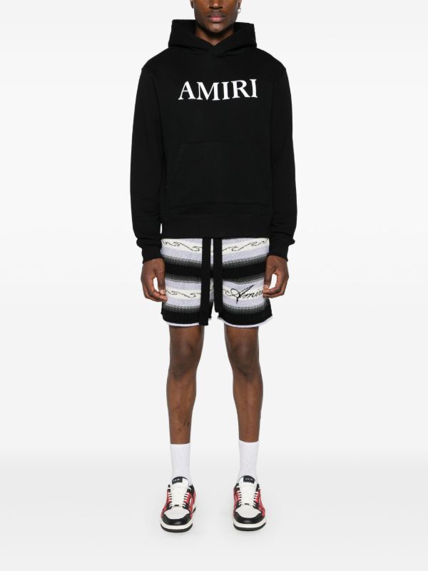 Browns AMIRI Black Logo-Print Cotton Hoodie | Browns Hoodies