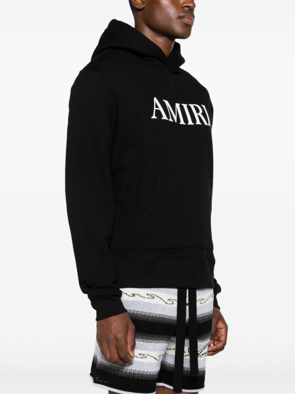 Browns AMIRI Black Logo-Print Cotton Hoodie | Browns Hoodies