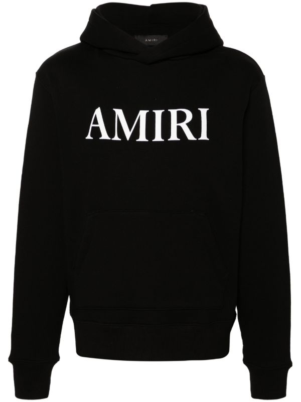 browns AMIRI Black Logo-Print Cotton Hoodie | Browns Hoodies