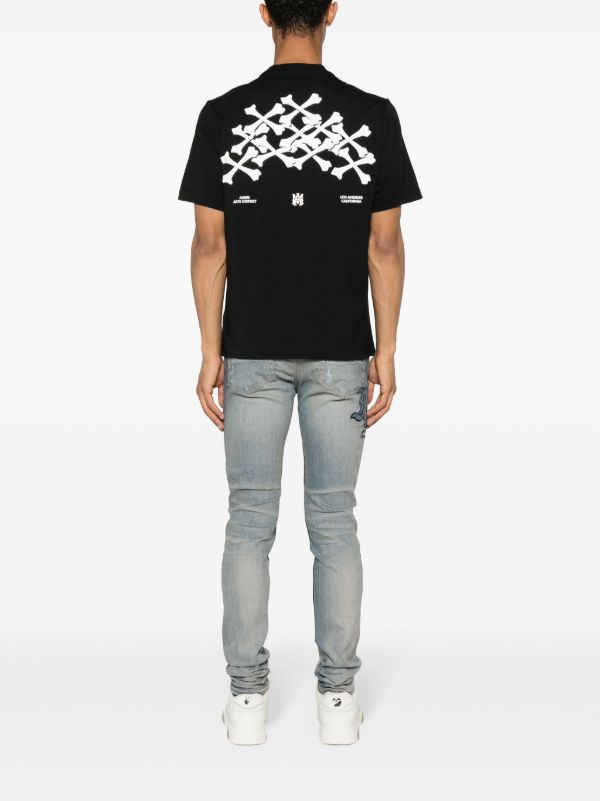 Browns AMIRI Black Logo-Print Cotton T-Shirt | Browns T-Shirts