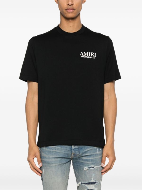 Browns AMIRI Black Logo-Print Cotton T-Shirt | Browns T-Shirts