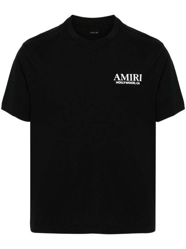 browns AMIRI Black Logo-Print Cotton T-Shirt | Browns T-Shirts