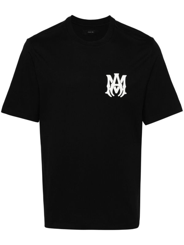 browns AMIRI Black Logo-Print Short-Sleeve T-shirt | Browns T-Shirts