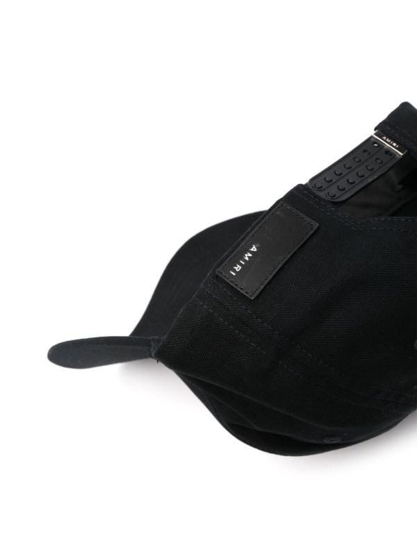Browns AMIRI Black MA-Embroidered Cotton Cap | Browns Hats