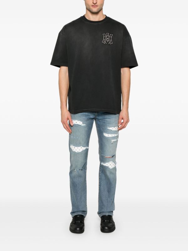 Browns AMIRI Blue Distressed Jeans | Browns Slim-Fit Jeans