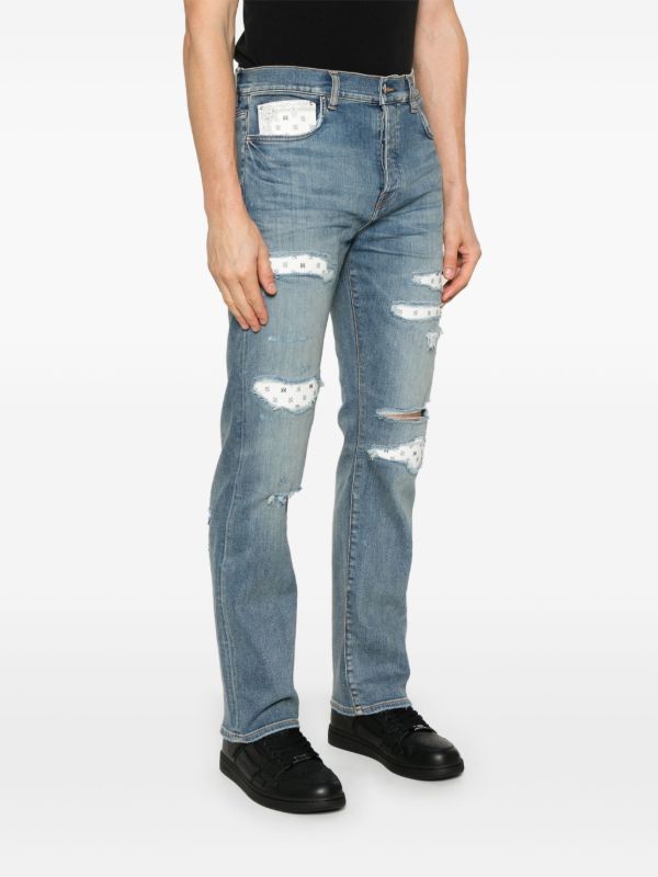 Browns AMIRI Blue Distressed Jeans | Browns Slim-Fit Jeans