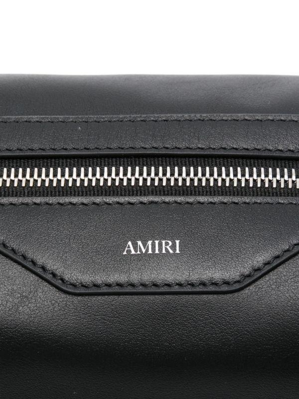 Browns AMIRI Logo-appliqué Leather Wash Bag | Browns Toiletry Bags