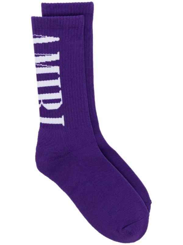 browns AMIRI purple Solid Core Logo Socks | Browns Socks