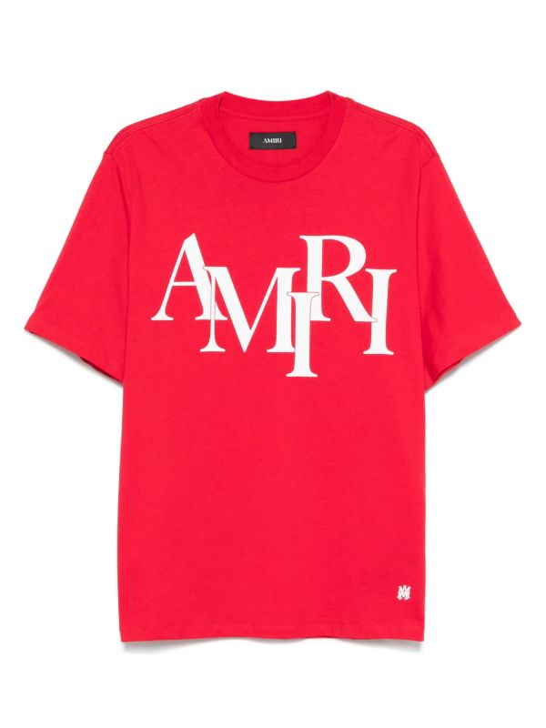 browns AMIRI staggered logo-print T-shirt | Browns T-Shirts