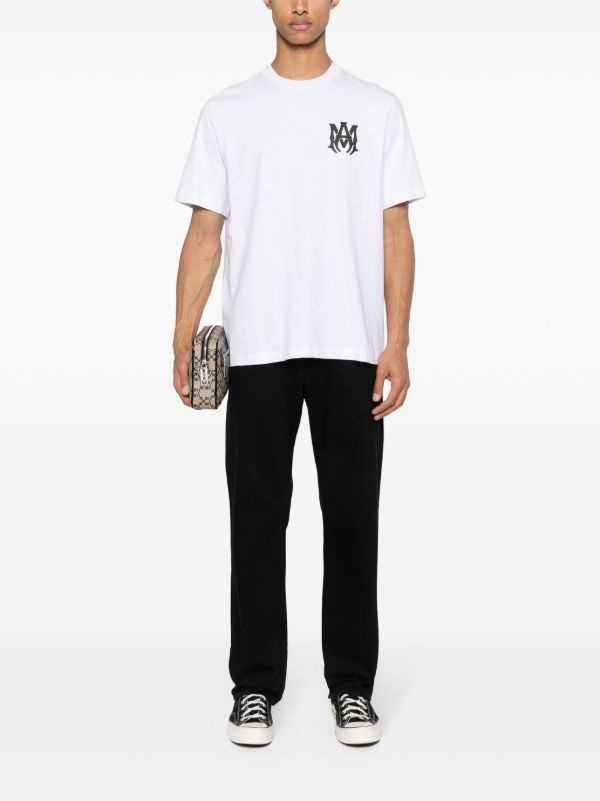 Browns AMIRI White Logo-Print Cotton T-Shirt | Browns T-Shirts