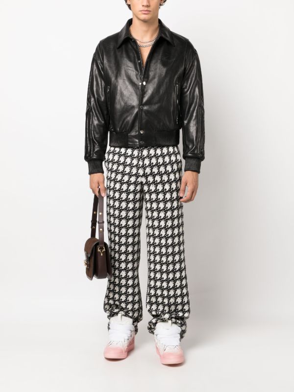 Browns AMIRI X Browns Black Bones Leather Bomber Jacket