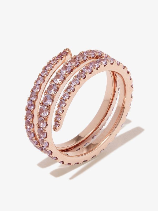 Browns Anita Ko 18K Rose Gold Coiled Sapphire Ring | Browns Fine Rings