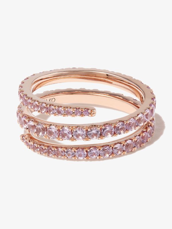 browns Anita Ko 18K rose gold coiled sapphire ring | Browns Fine Rings
