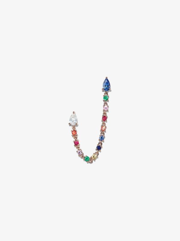 browns Anita Ko 18K rose gold diamond and sapphire earring | Browns Fine Earrings