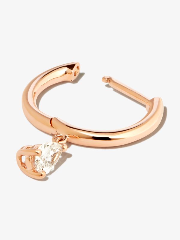 Browns Anita Ko 18K Rose Gold Diamond Huggie Hoop Earring | Browns Fine Earrings