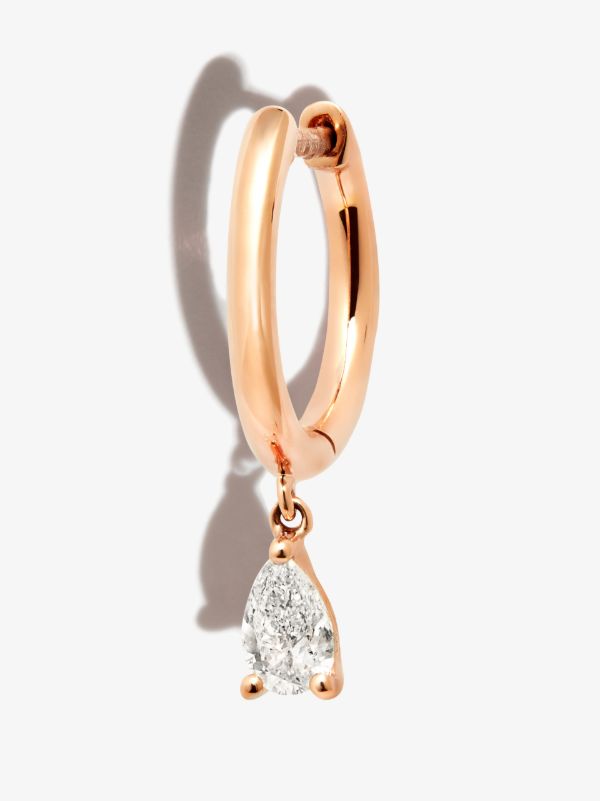browns Anita Ko 18K rose Gold diamond huggie hoop earring | Browns Fine Earrings