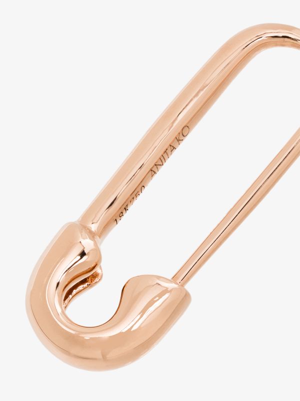 Browns Anita Ko 18K Rose Gold Safety Pin Earring | Browns Fine Earrings