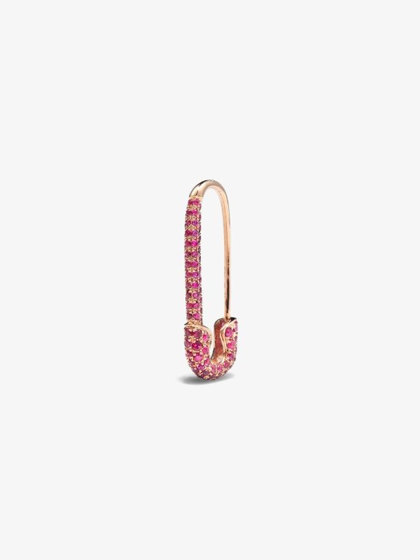 browns Anita Ko 18K Rose Gold Safety Pin Ruby Earring | Browns Fine Earrings