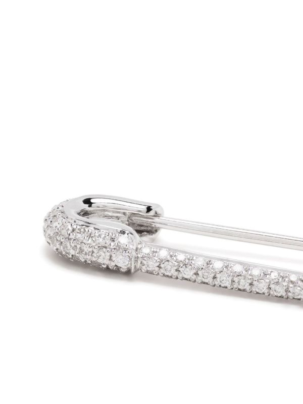 Browns Anita Ko 18K White Gold Safety Pin Diamond Earring | Browns Fine Earrings