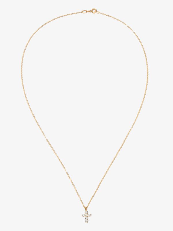 Browns Anita Ko 18K Yellow Gold Cross Diamond Necklace | Browns Fine Necklaces