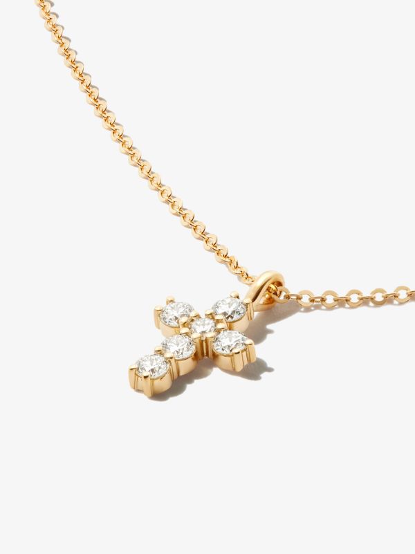 Browns Anita Ko 18K Yellow Gold Cross Diamond Necklace | Browns Fine Necklaces